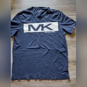 Michael Kors Navy Short Sleeve Tee with White MK Logo